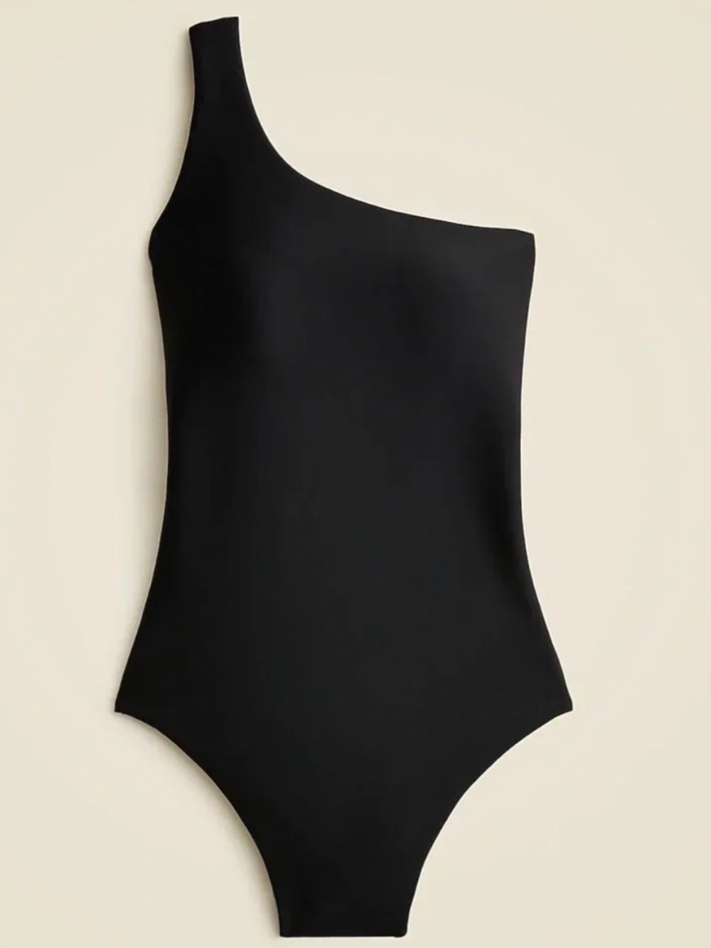 J. Crew Asymmetrical One-Shoulder Black Swimsuit